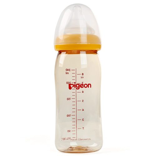 Bình sữa cho bé Pigeon nhựa PPSU cổ rộng 240ml