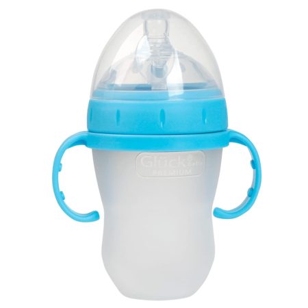 binh-sua-silicone-gluck-240ml-xanh-2 Bình sữa Gluck Baby có tay cầm cổ rộng 240ml